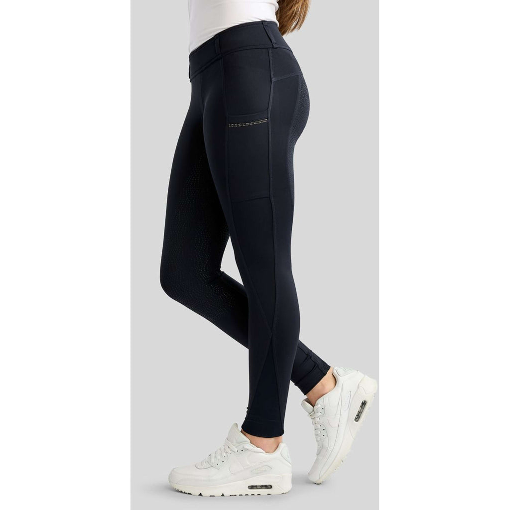 Montar Legging de Equitación MoEverline Hybrid Golden Quartz Crystals Kids Full Grip Navy