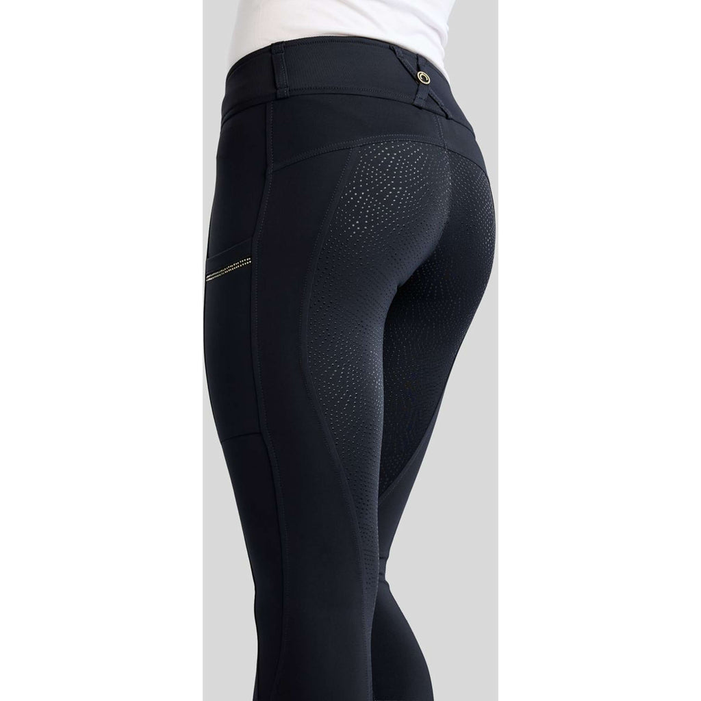 Montar Legging de Equitación MoEverline Hybrid Golden Quartz Crystals Kids Full Grip Navy