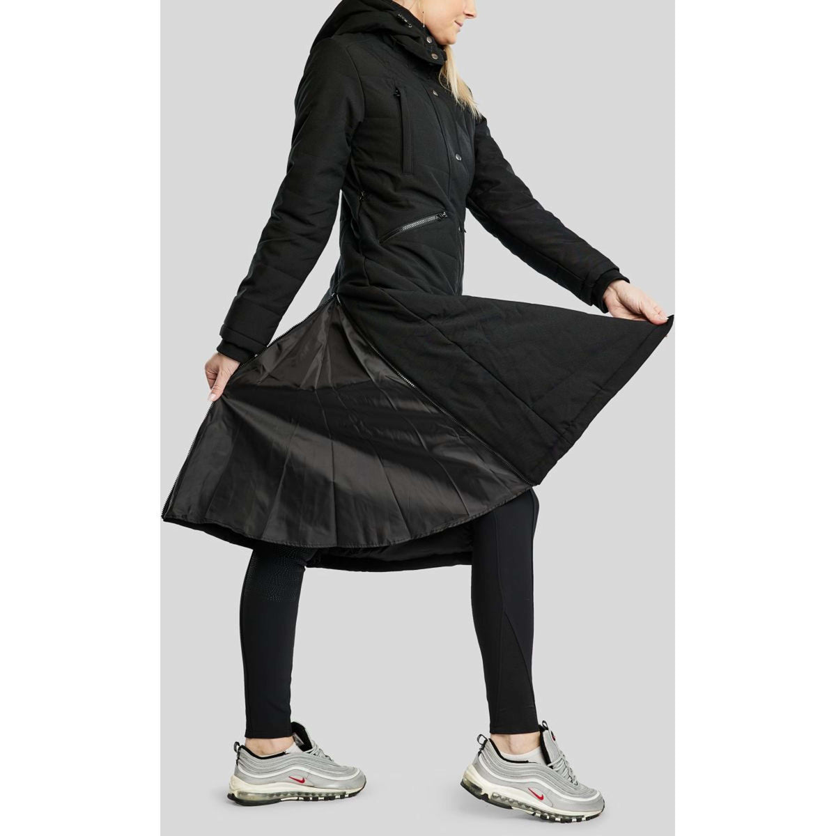 Montar Chaqueta Dicte Extra Largo Negro