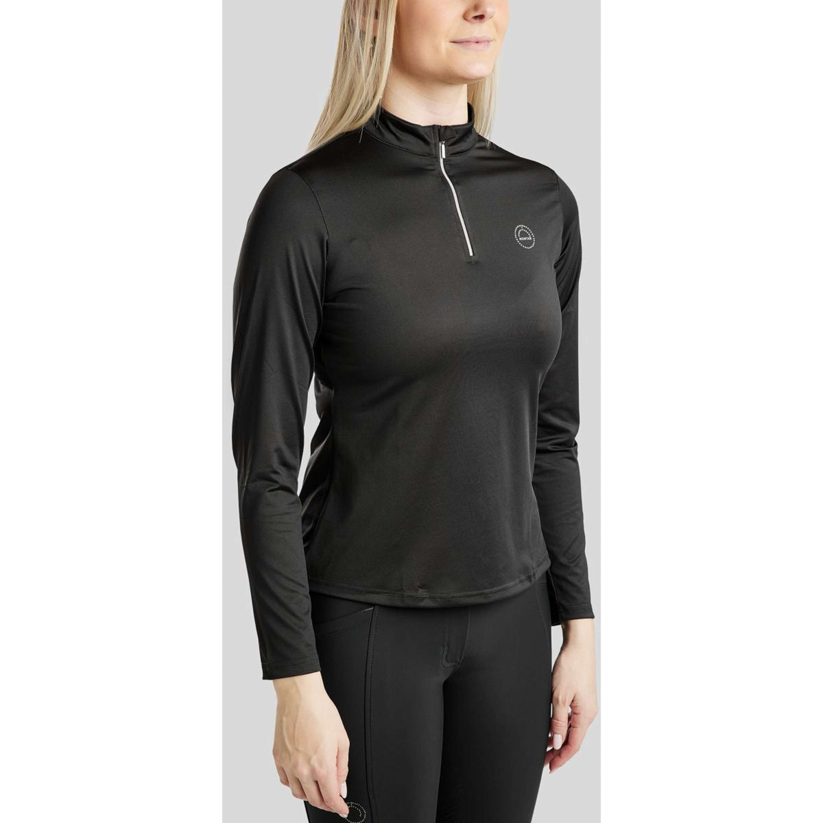 Montar Polo Everly Crystal Logo Mangas Largas Negro