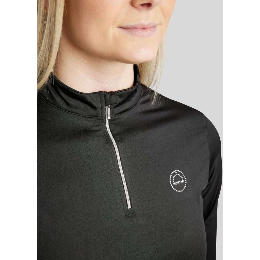 Montar Polo Everly Crystal Logo Mangas Largas Negro