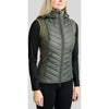 Montar Chaleco MoEverline Hybrid Detachable Hood Golden Quartz Crystals Forest Green