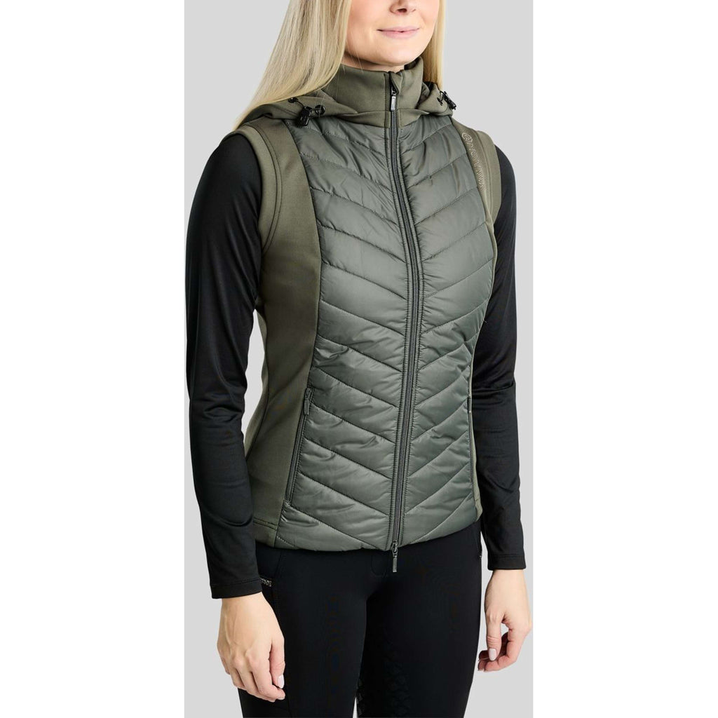 Montar Chaleco MoEverline Hybrid Detachable Hood Golden Quartz Crystals Forest Green