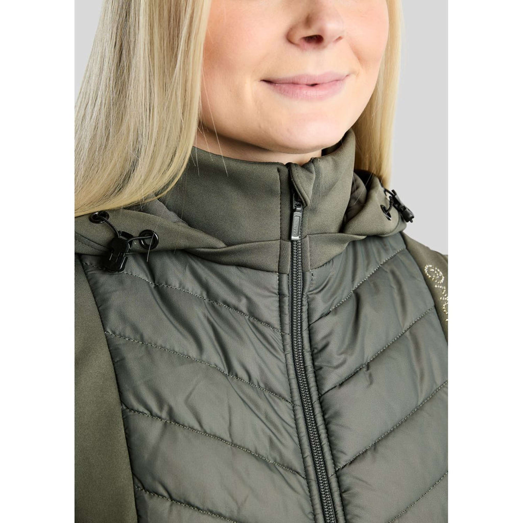 Montar Chaleco MoEverline Hybrid Detachable Hood Golden Quartz Crystals Forest Green