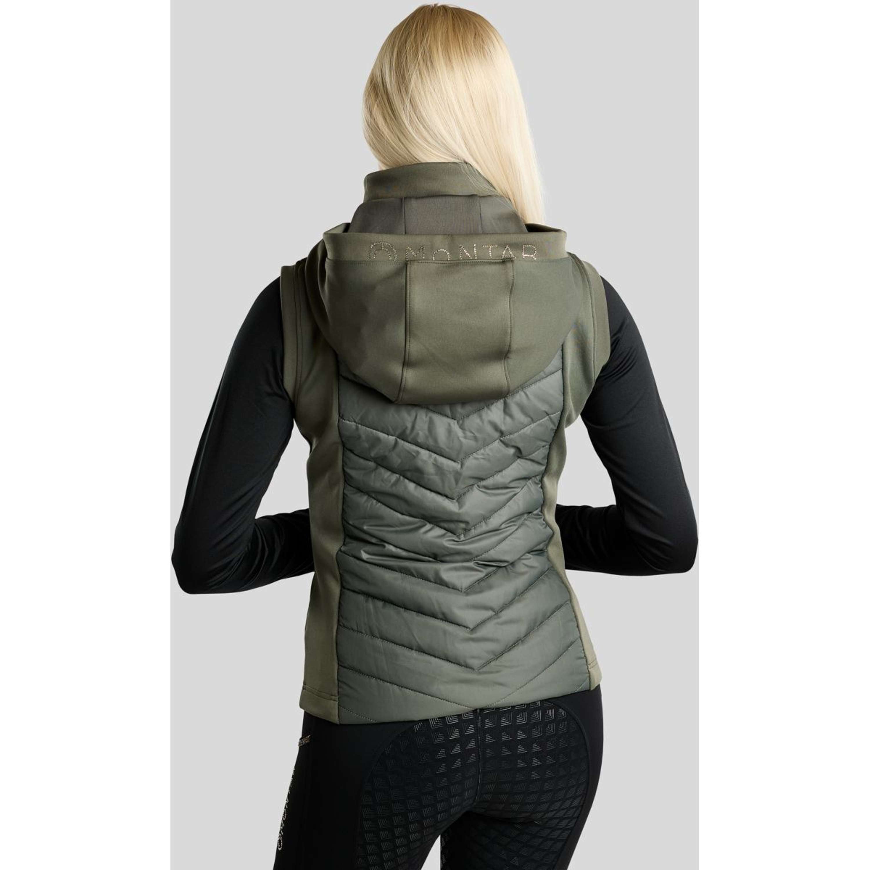 Montar Chaleco MoEverline Hybrid Detachable Hood Golden Quartz Crystals Forest Green