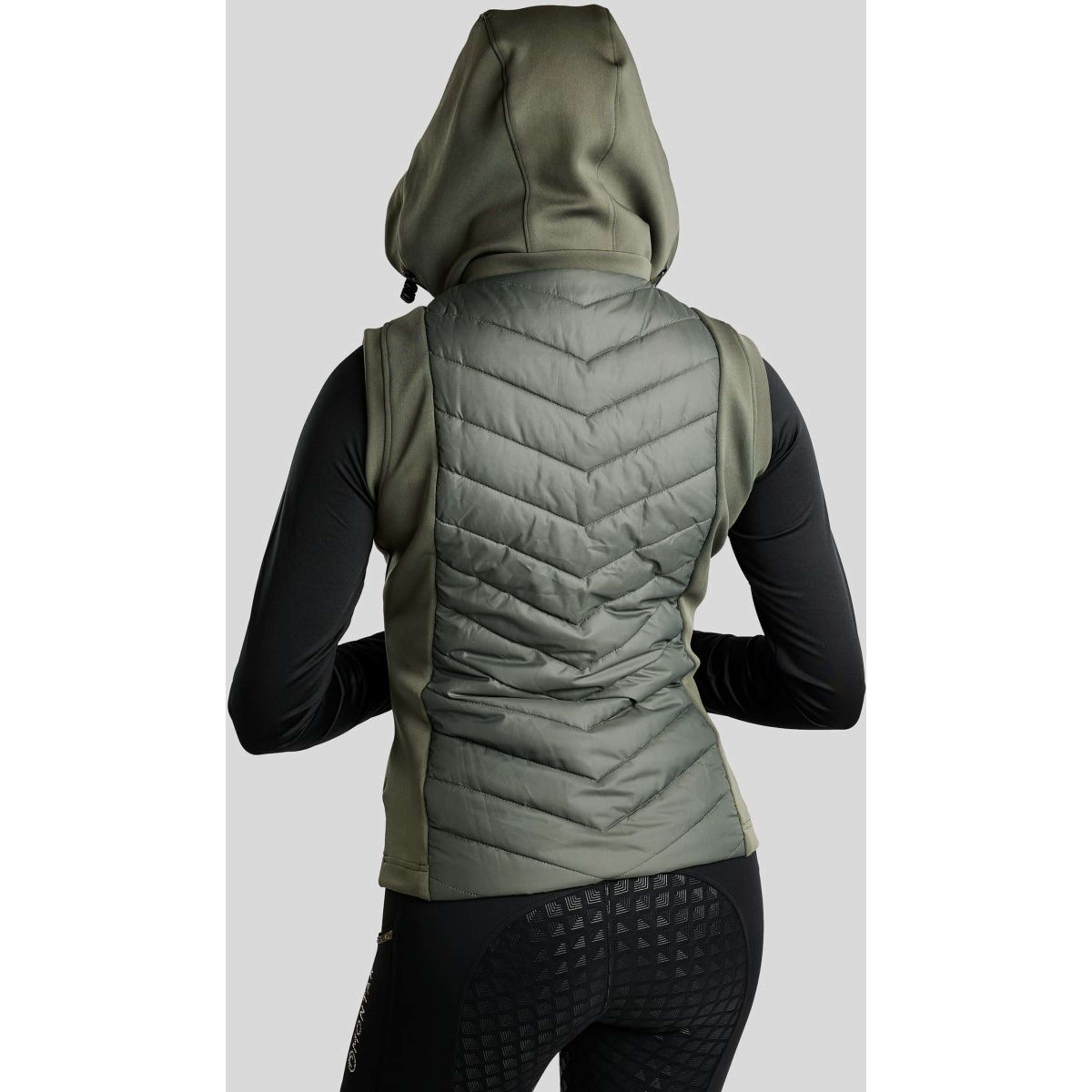 Montar Chaleco MoEverline Hybrid Detachable Hood Golden Quartz Crystals Forest Green