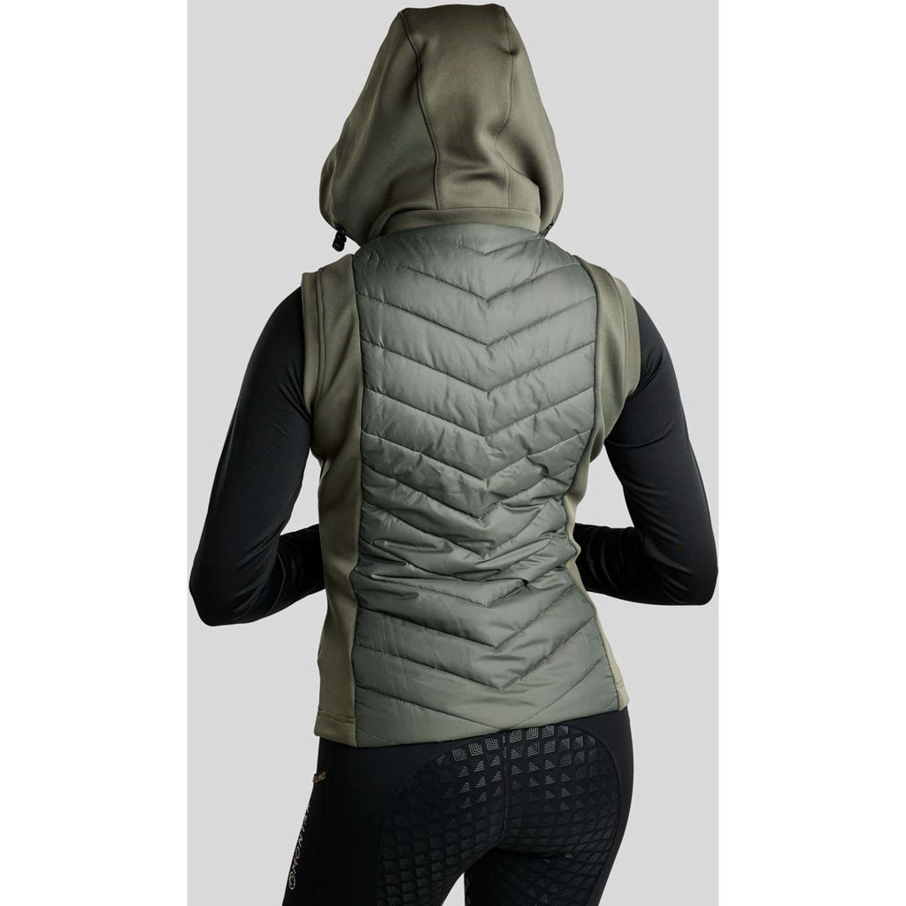 Montar Chaleco MoEverline Hybrid Detachable Hood Golden Quartz Crystals Forest Green