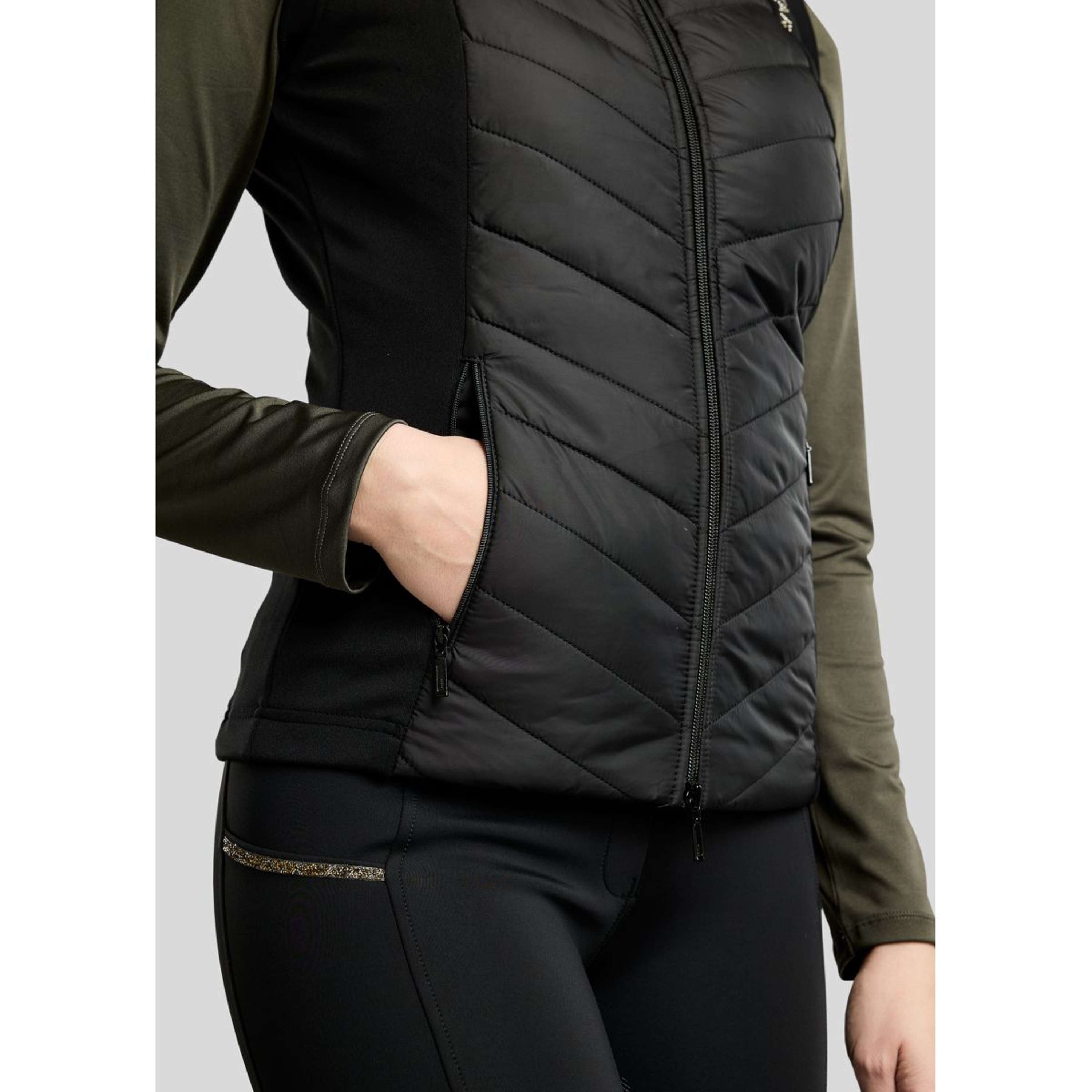 Montar Chaleco MoEverline Hybrid Detachable Hood Golden Quartz Crystals Negro