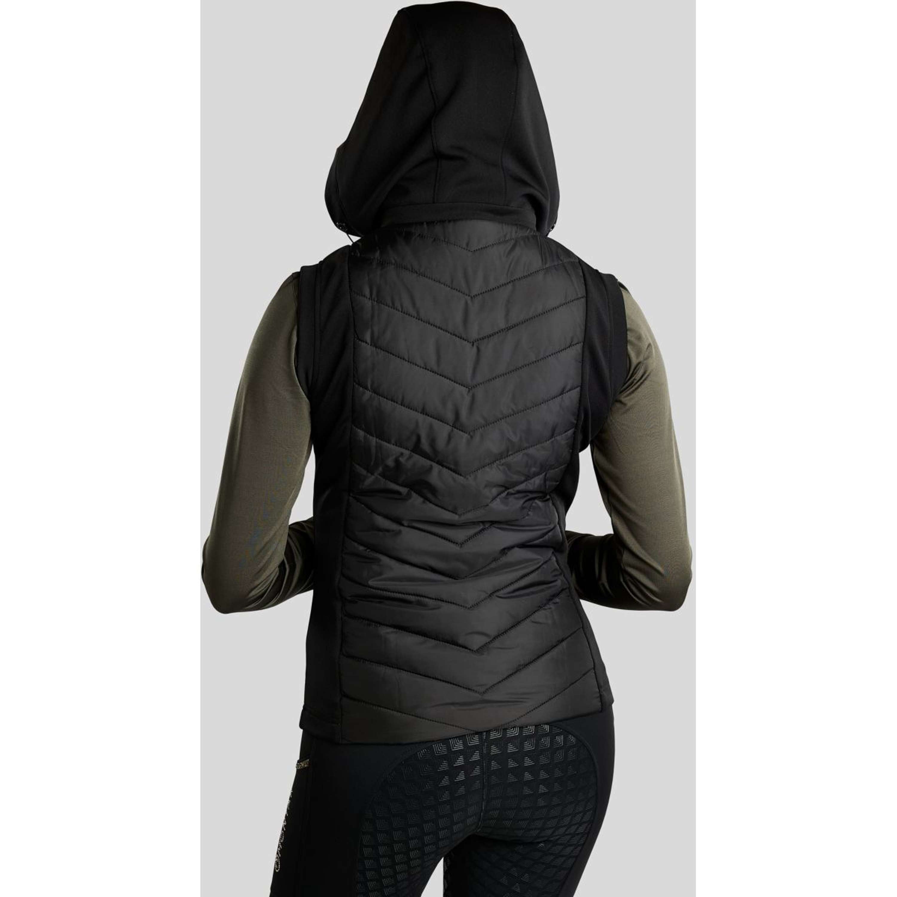 Montar Chaleco MoEverline Hybrid Detachable Hood Golden Quartz Crystals Negro