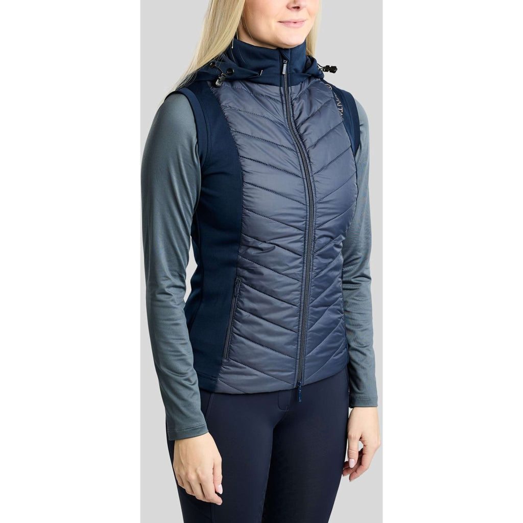 Montar Chaleco MoEverline Hybrid Detachable Hood Golden Quartz Crystals Navy