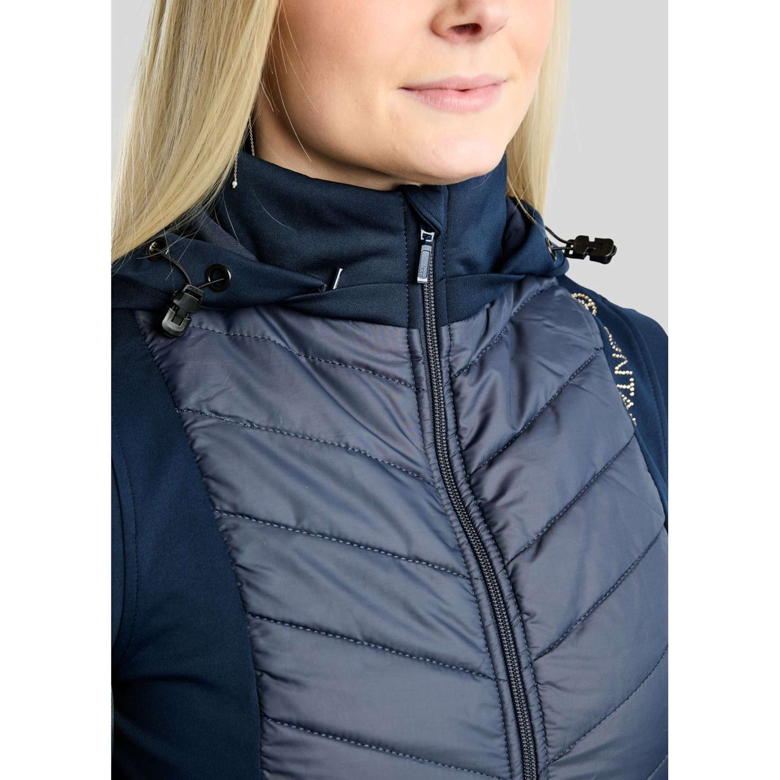 Montar Chaleco MoEverline Hybrid Detachable Hood Golden Quartz Crystals Navy