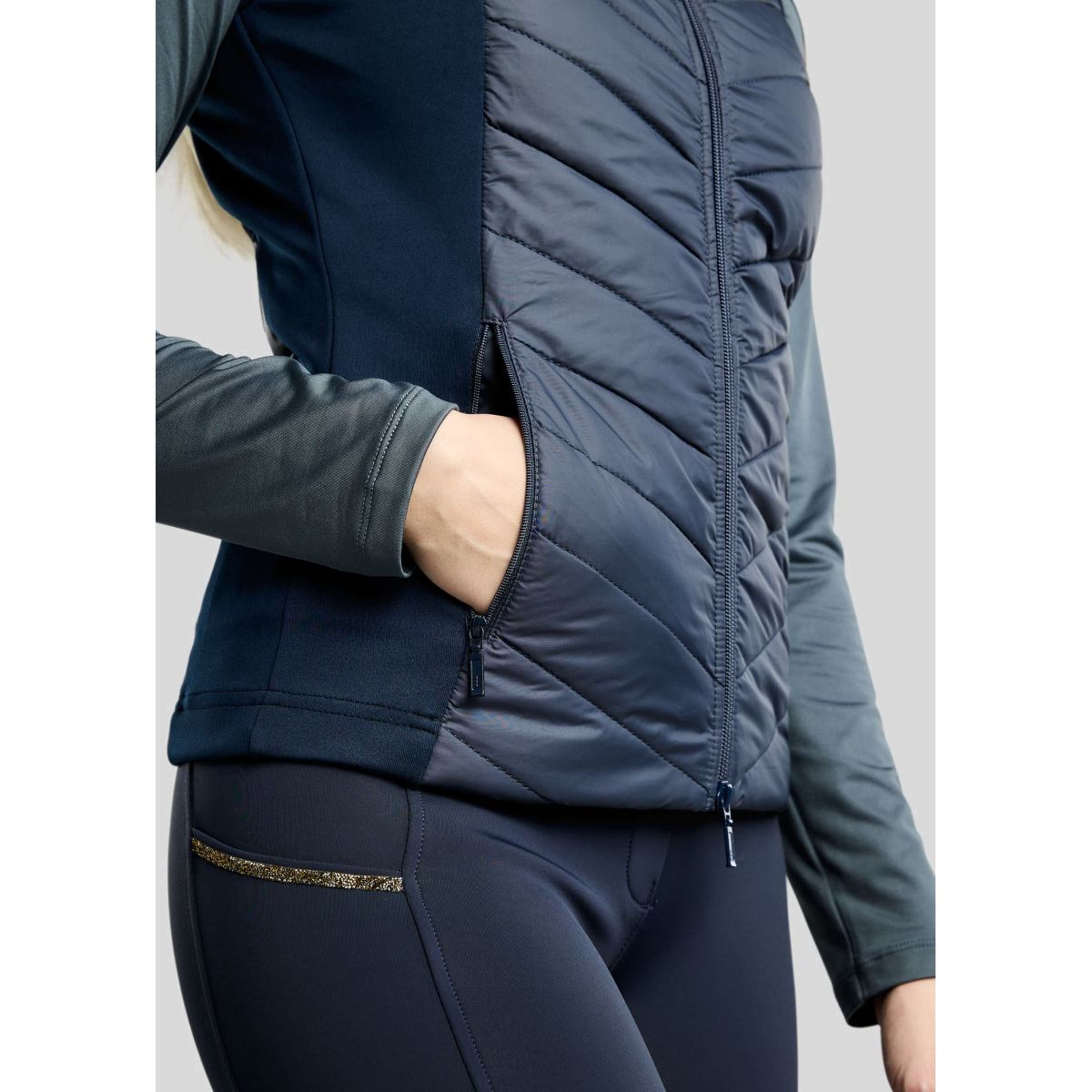 Montar Chaleco MoEverline Hybrid Detachable Hood Golden Quartz Crystals Navy