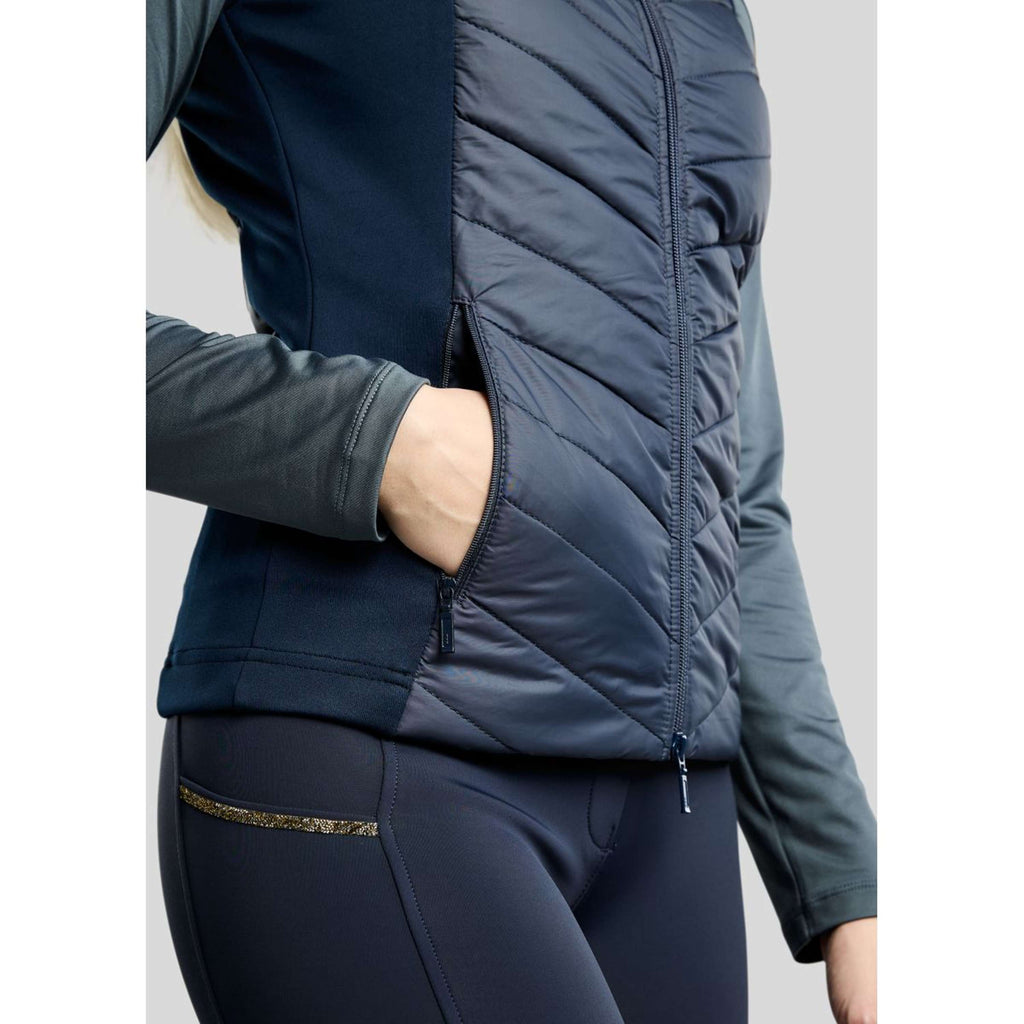 Montar Chaleco MoEverline Hybrid Detachable Hood Golden Quartz Crystals Navy