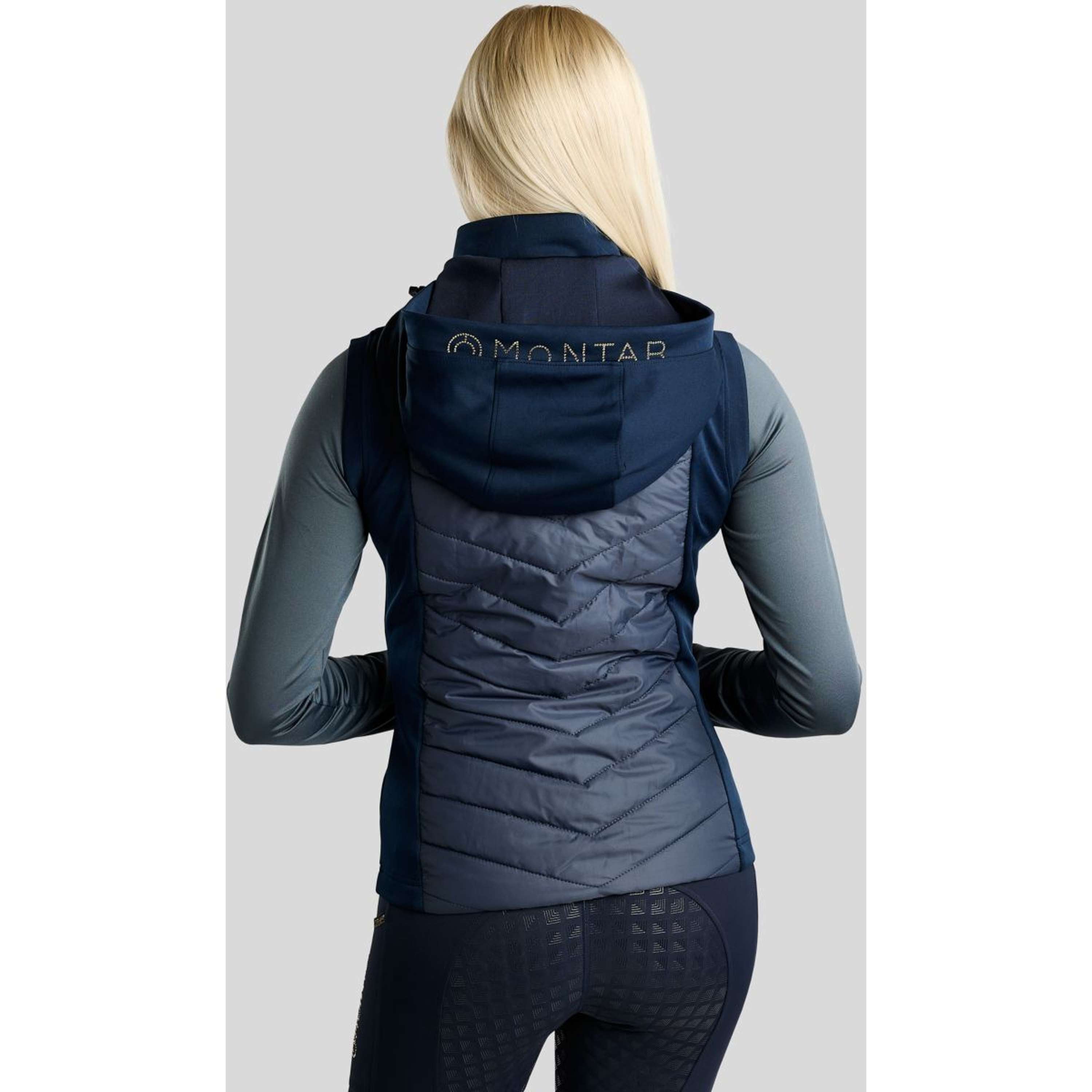 Montar Chaleco MoEverline Hybrid Detachable Hood Golden Quartz Crystals Navy
