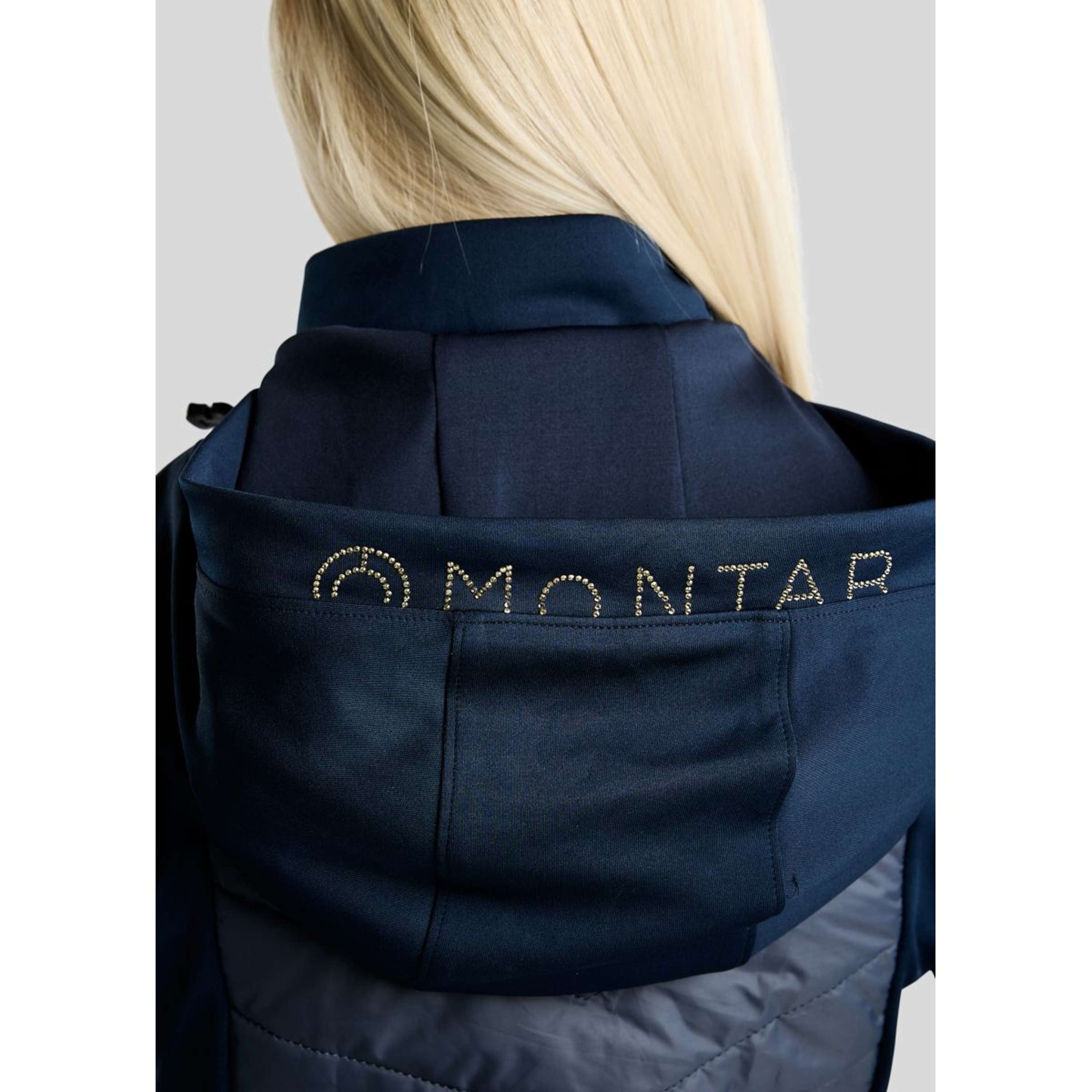 Montar Chaleco MoEverline Hybrid Detachable Hood Golden Quartz Crystals Navy