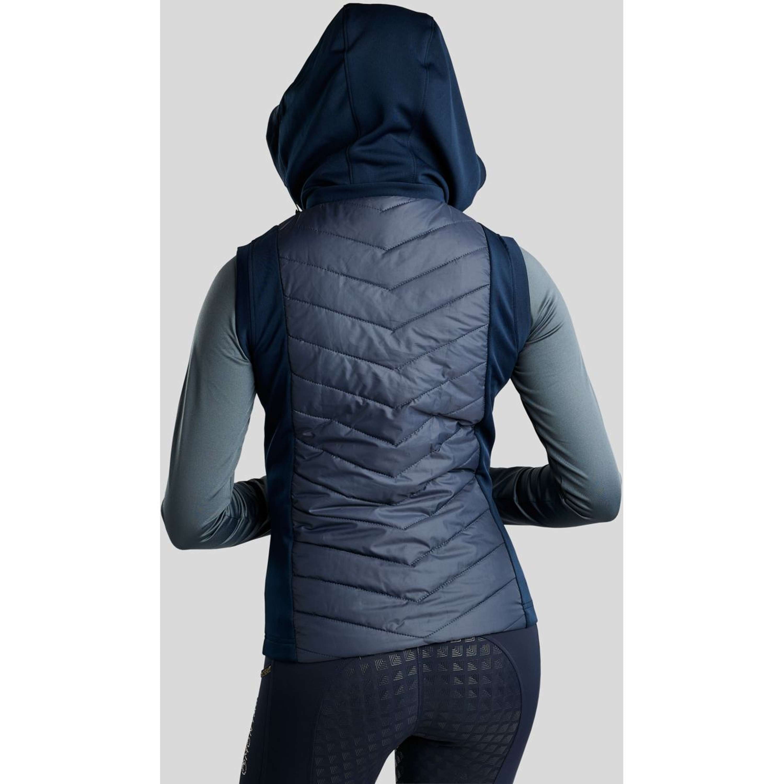 Montar Chaleco MoEverline Hybrid Detachable Hood Golden Quartz Crystals Navy