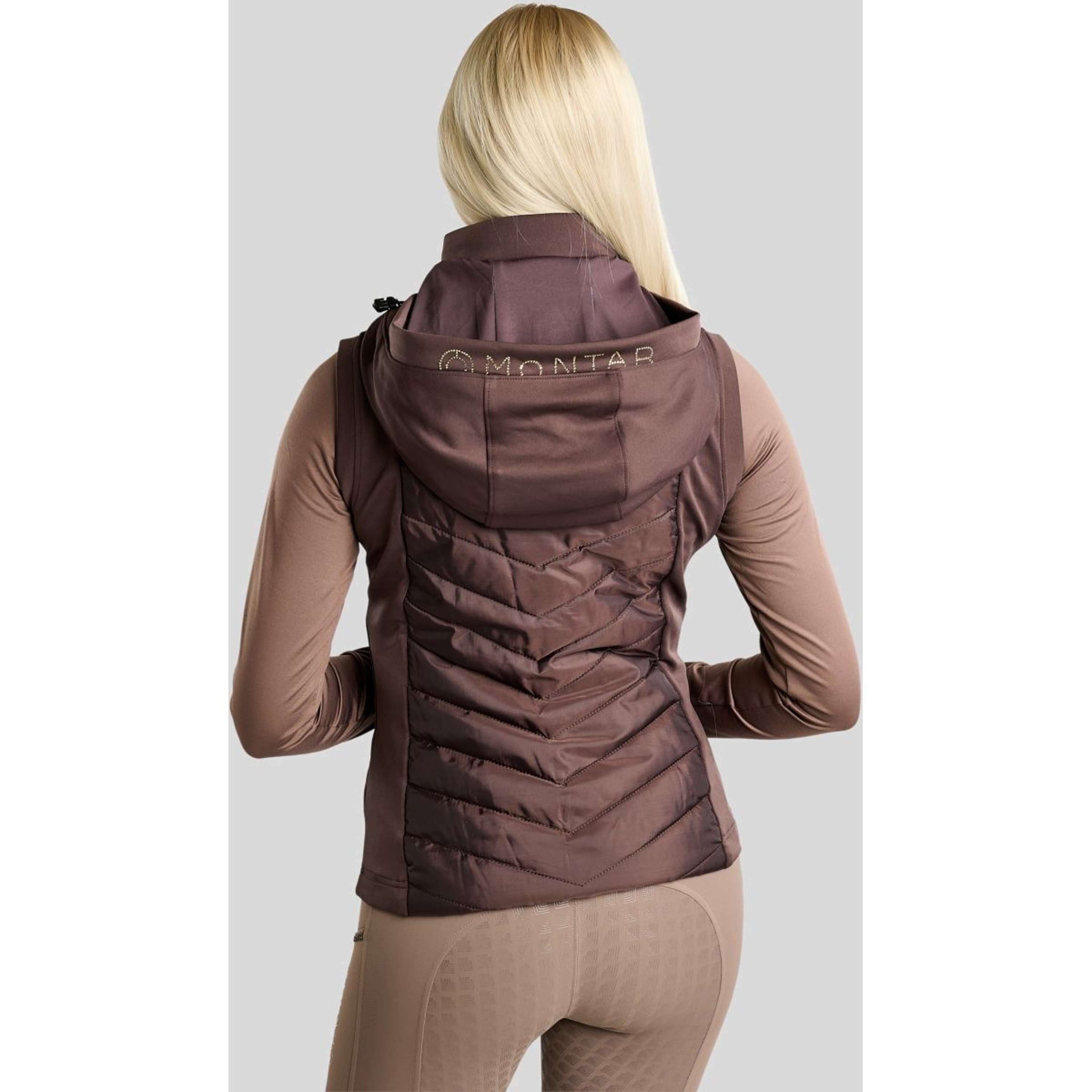 Montar Chaleco MoEverline Hybrid Detachable Hood Golden Quartz Crystals Black Peony
