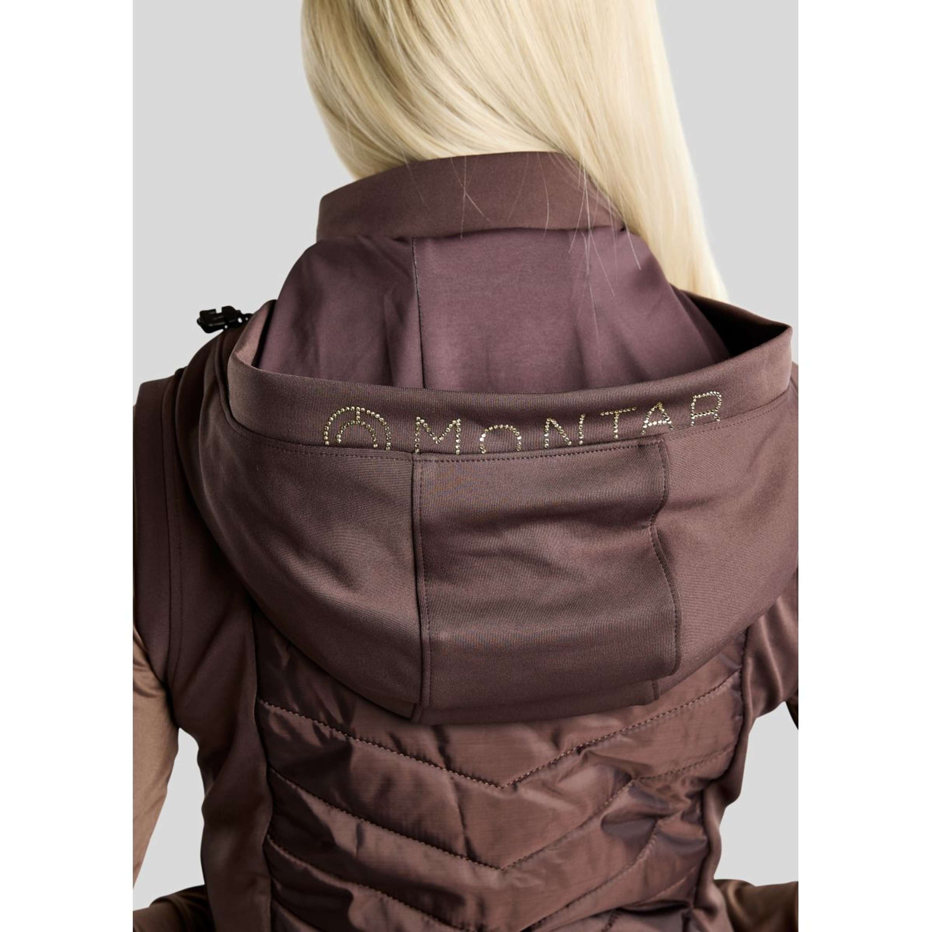 Montar Chaleco MoEverline Hybrid Detachable Hood Golden Quartz Crystals Black Peony