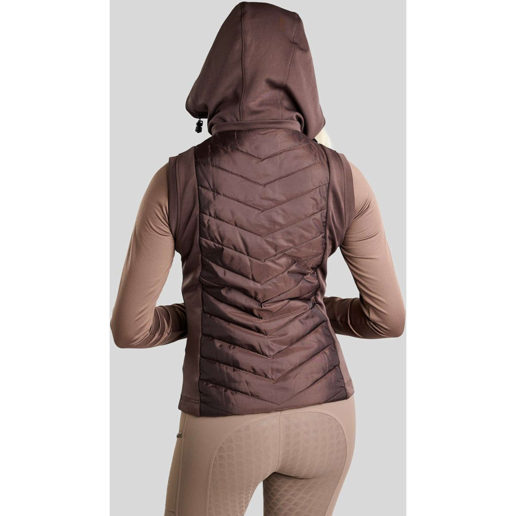 Montar Chaleco MoEverline Hybrid Detachable Hood Golden Quartz Crystals Black Peony