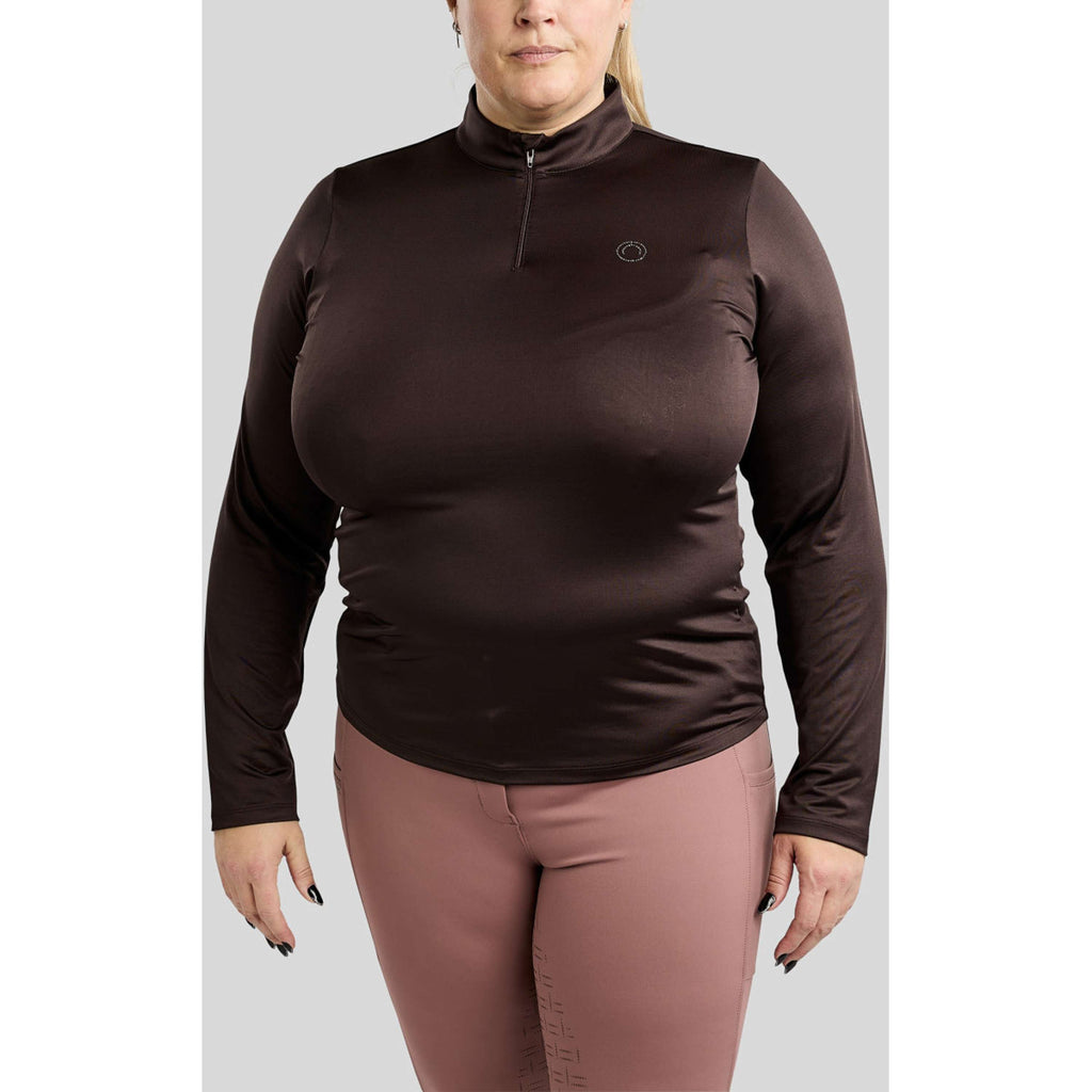 Montar Camiseta MoFlair Curve Mangas Largas Marron