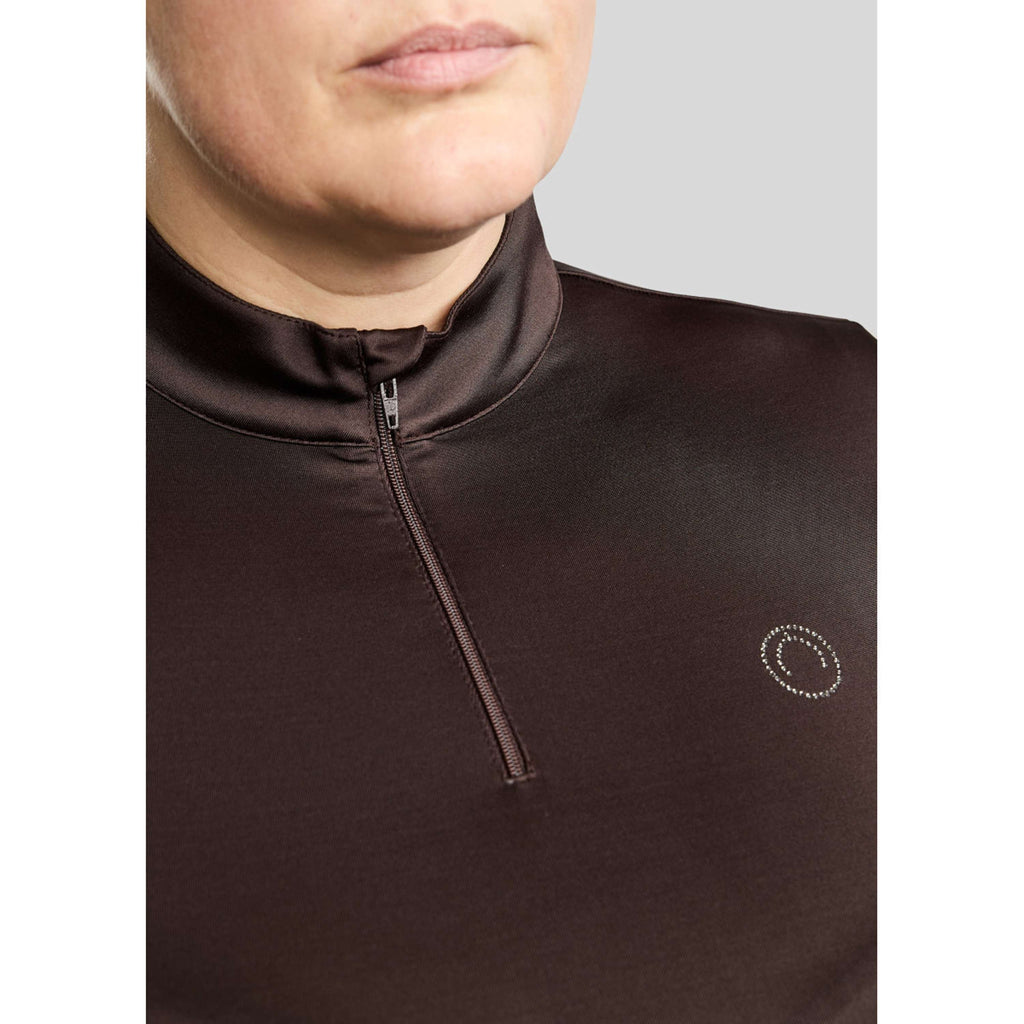 Montar Camiseta MoFlair Curve Mangas Largas Marron