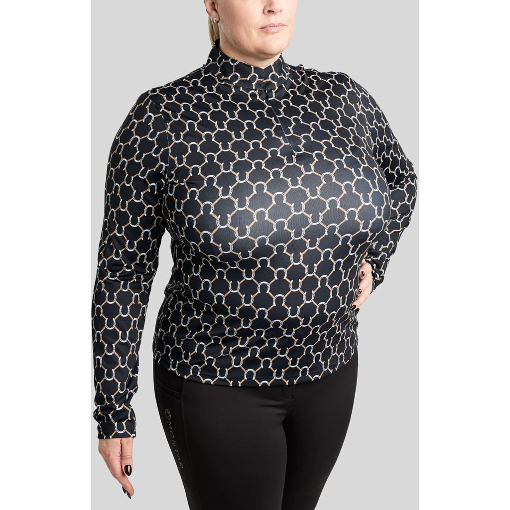 Montar Camiseta MoFreya AO Printed Curve Mangas Largas Negro