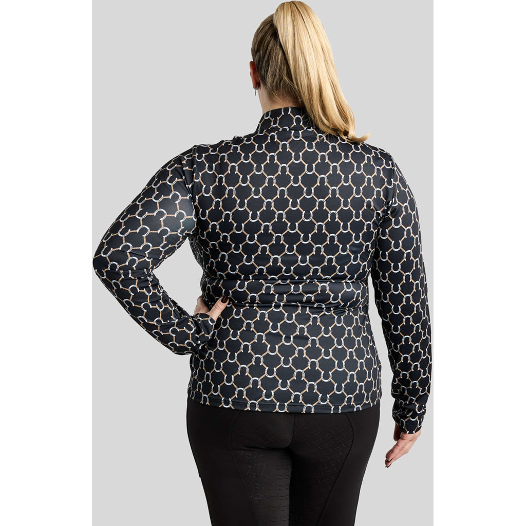Montar Camiseta MoFreya AO Printed Curve Mangas Largas Negro