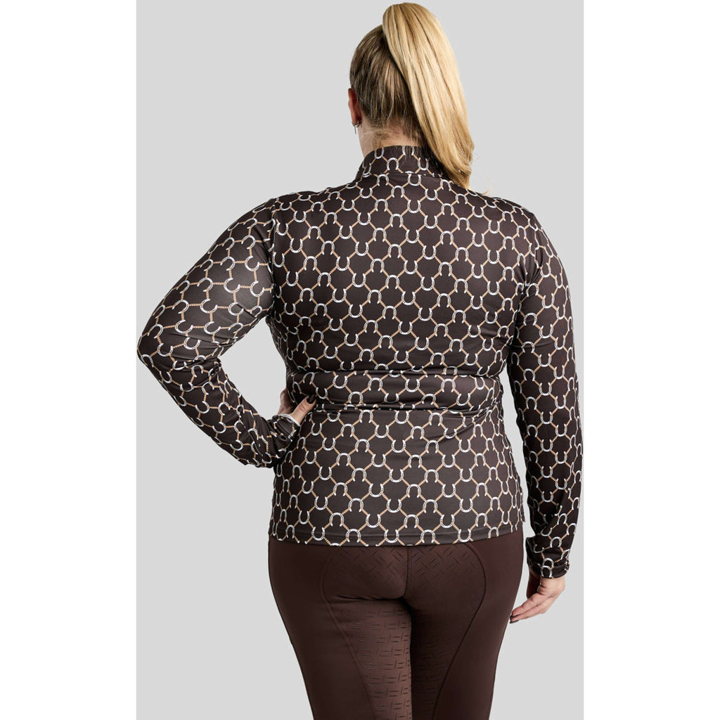 Montar Camiseta MoFreya AO Printed Curve Mangas Largas Marron