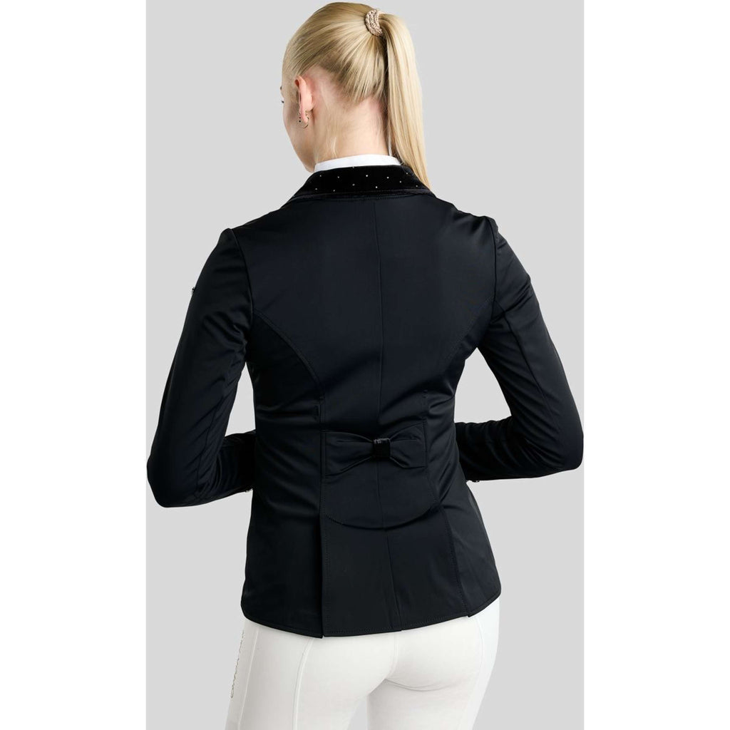Montar Chaqueta de Competición MoValerie Short Velvet Details Golden Quartz Crystals Negro