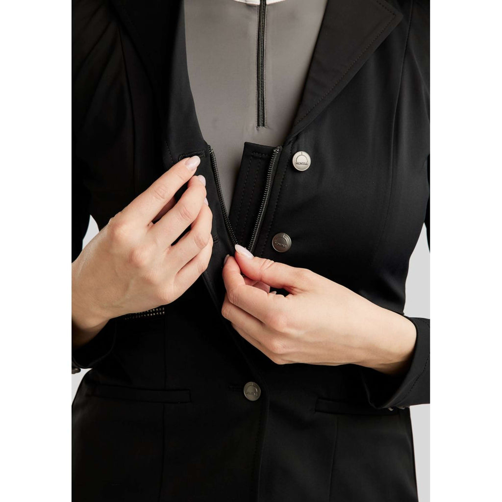 Montar Chaqueta de Competición MoPearl Pintucks Gun Metal Crystals Negro
