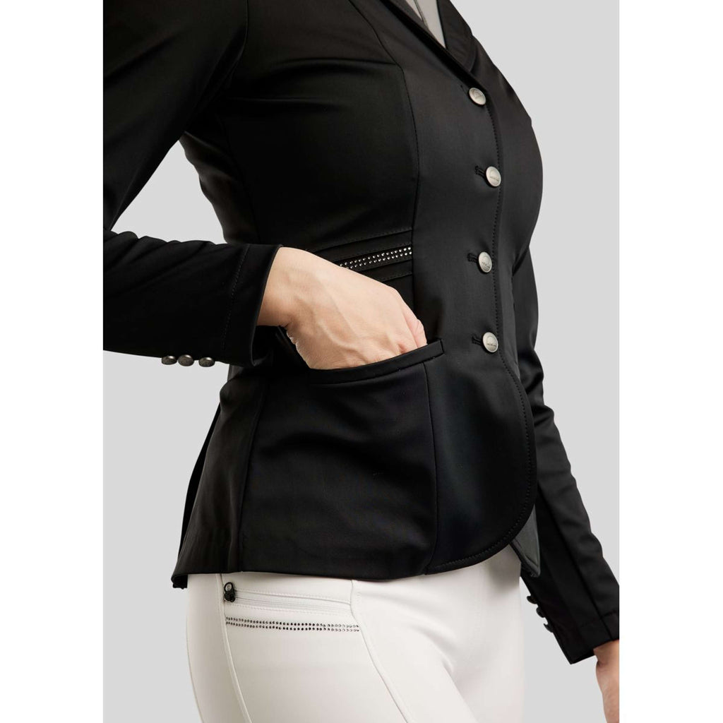 Montar Chaqueta de Competición MoPearl Pintucks Gun Metal Crystals Negro