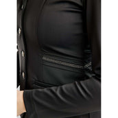 Montar Chaqueta de Competición MoPearl Pintucks Gun Metal Crystals Negro