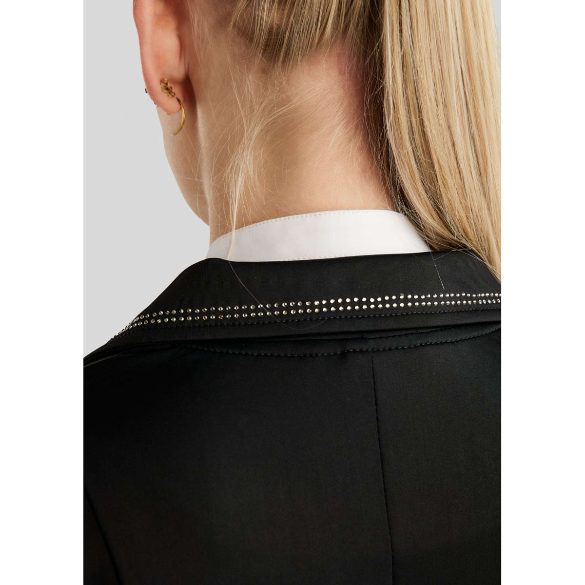 Montar Chaqueta de Competición MoPearl Pintucks Gun Metal Crystals Negro