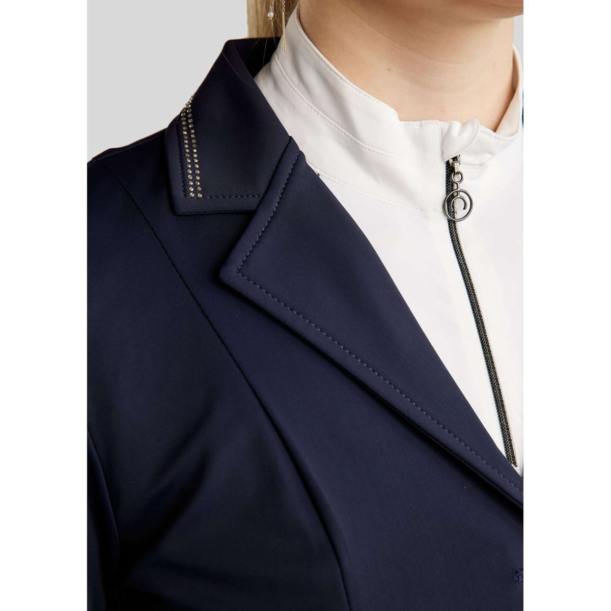 Montar Chaqueta de Competición MoPearl Pintucks Gun Metal Crystals Navy