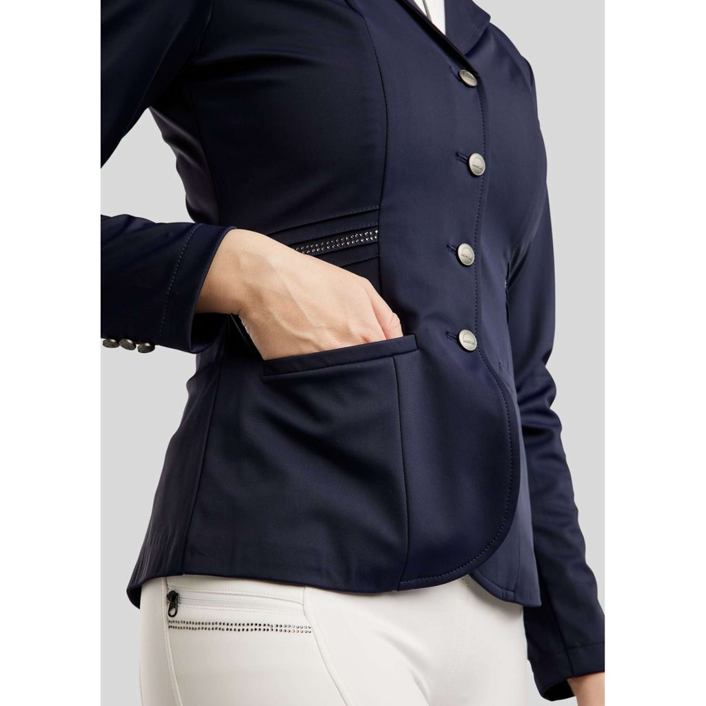 Montar Chaqueta de Competición MoPearl Pintucks Gun Metal Crystals Navy