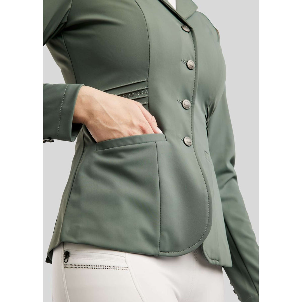 Montar Chaqueta de Competición MoPearl Pintucks Gun Metal Crystals Jade