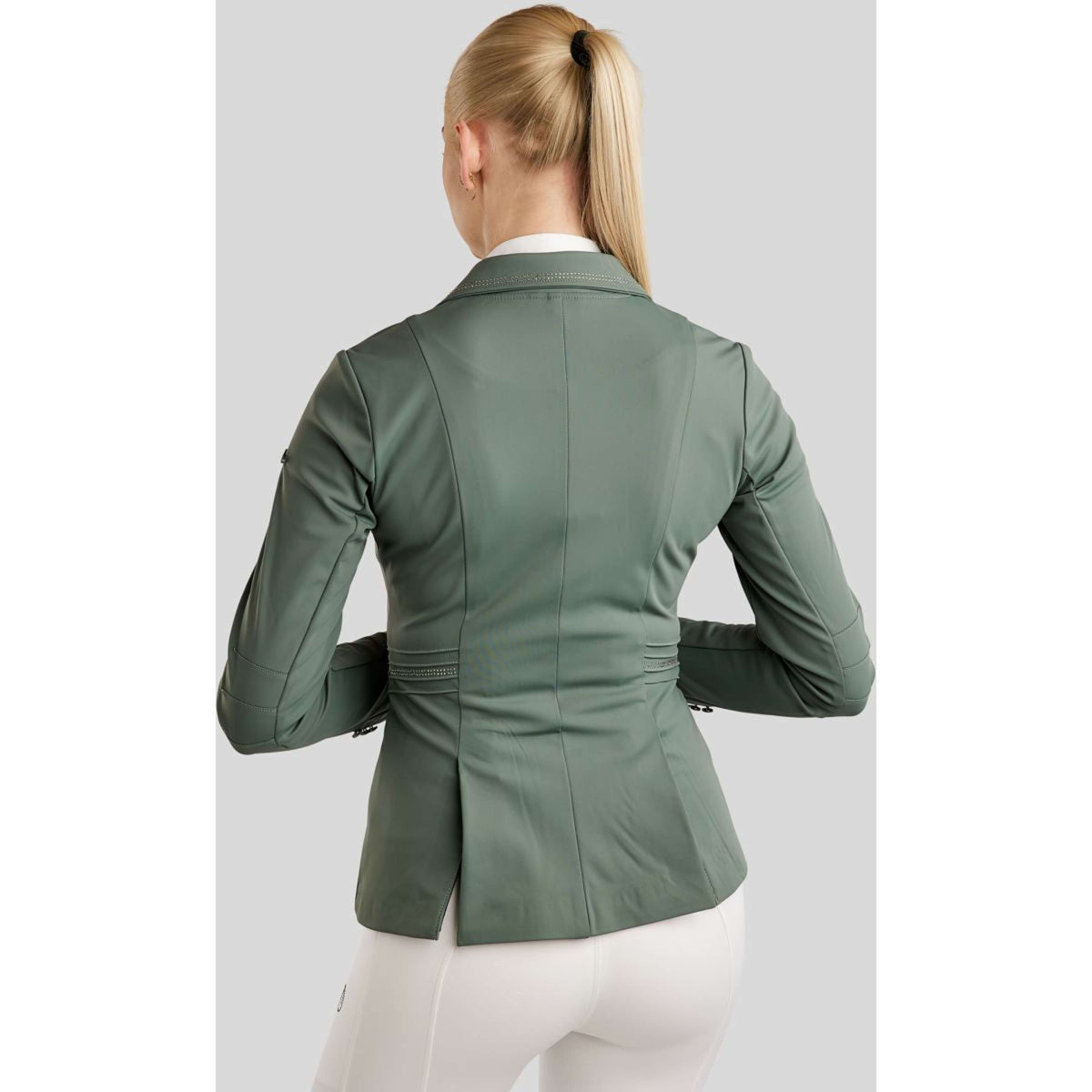 Montar Chaqueta de Competición MoPearl Pintucks Gun Metal Crystals Jade