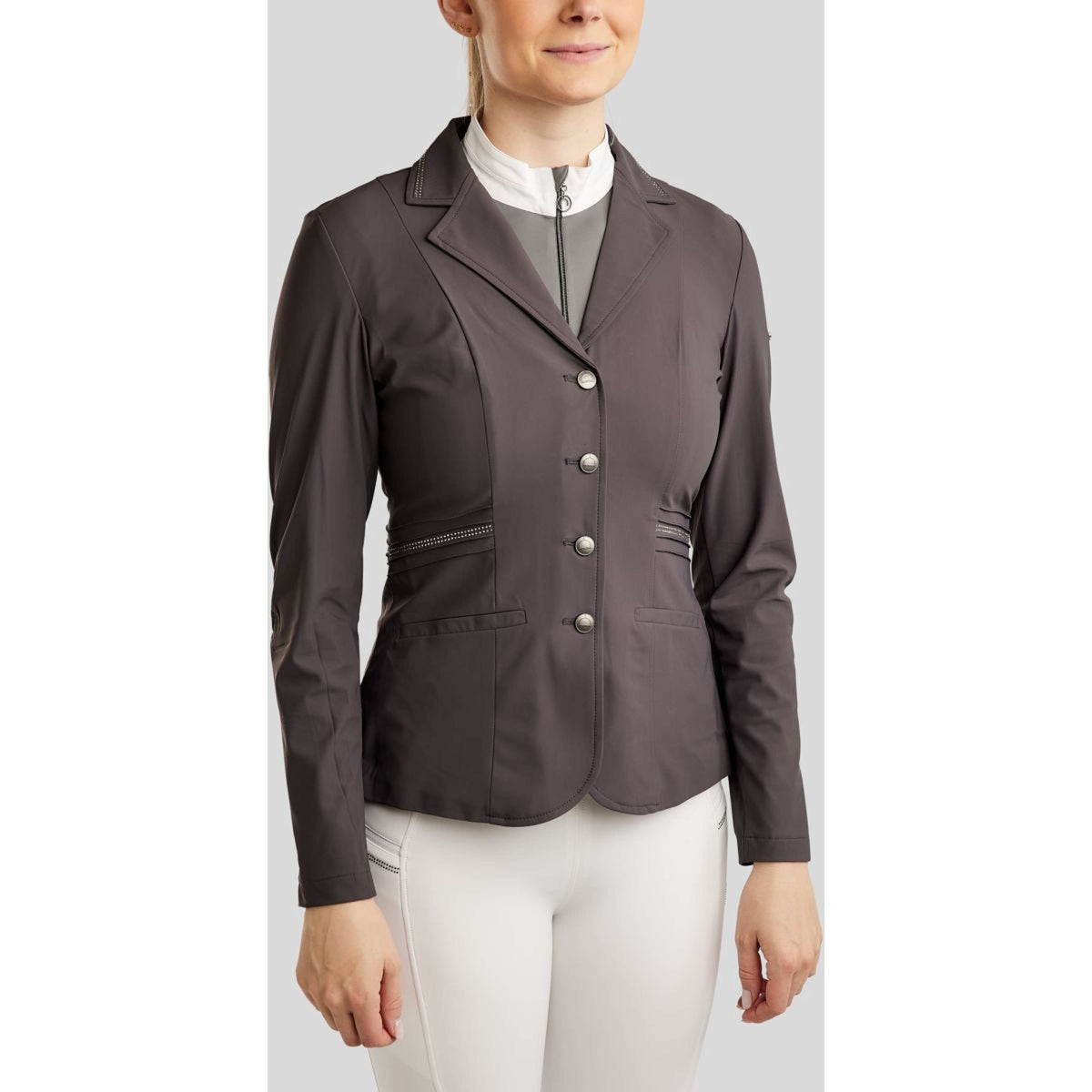 Montar Chaqueta de Competición MoPearl Pintucks Gun Metal Crystals Slate Grey