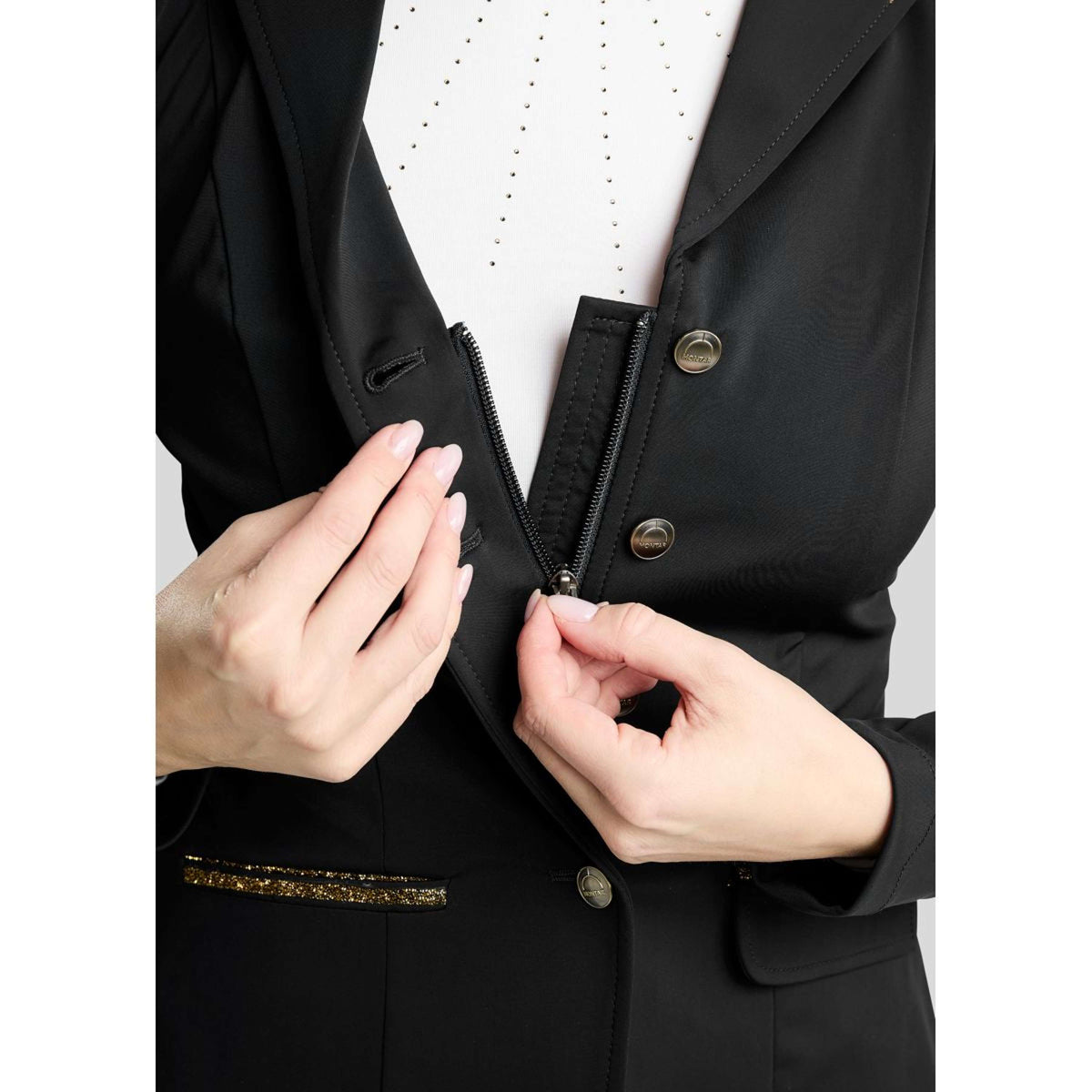 Montar Chaqueta de Competición MoEve Golden Quartz Crystals Negro