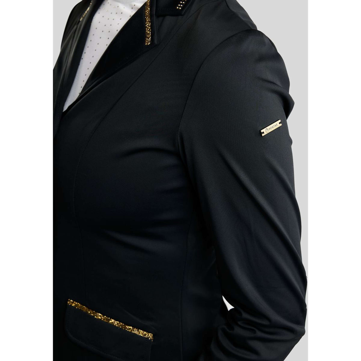 Montar Chaqueta de Competición MoEve Golden Quartz Crystals Negro