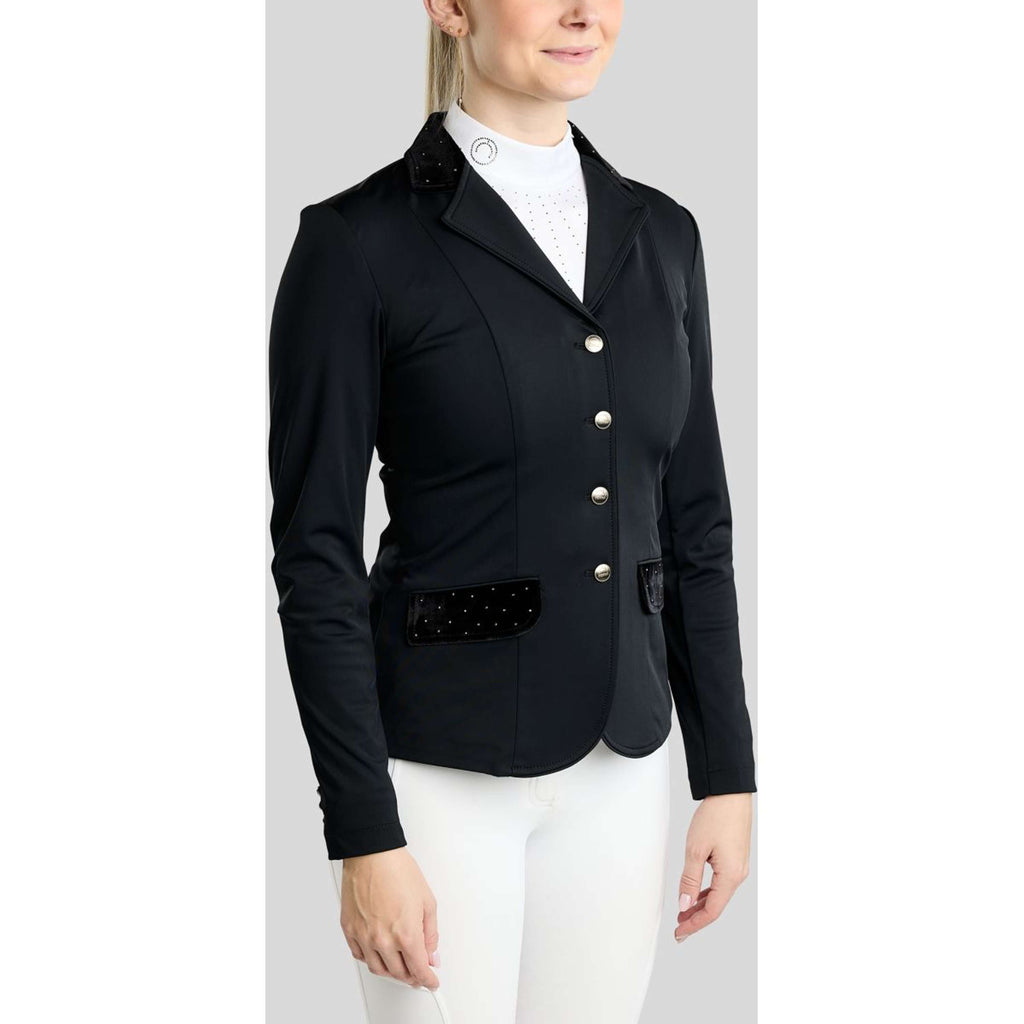 Montar Chaqueta de Competición MoValerie Velvet Details Golden Quartz Crystals Negro
