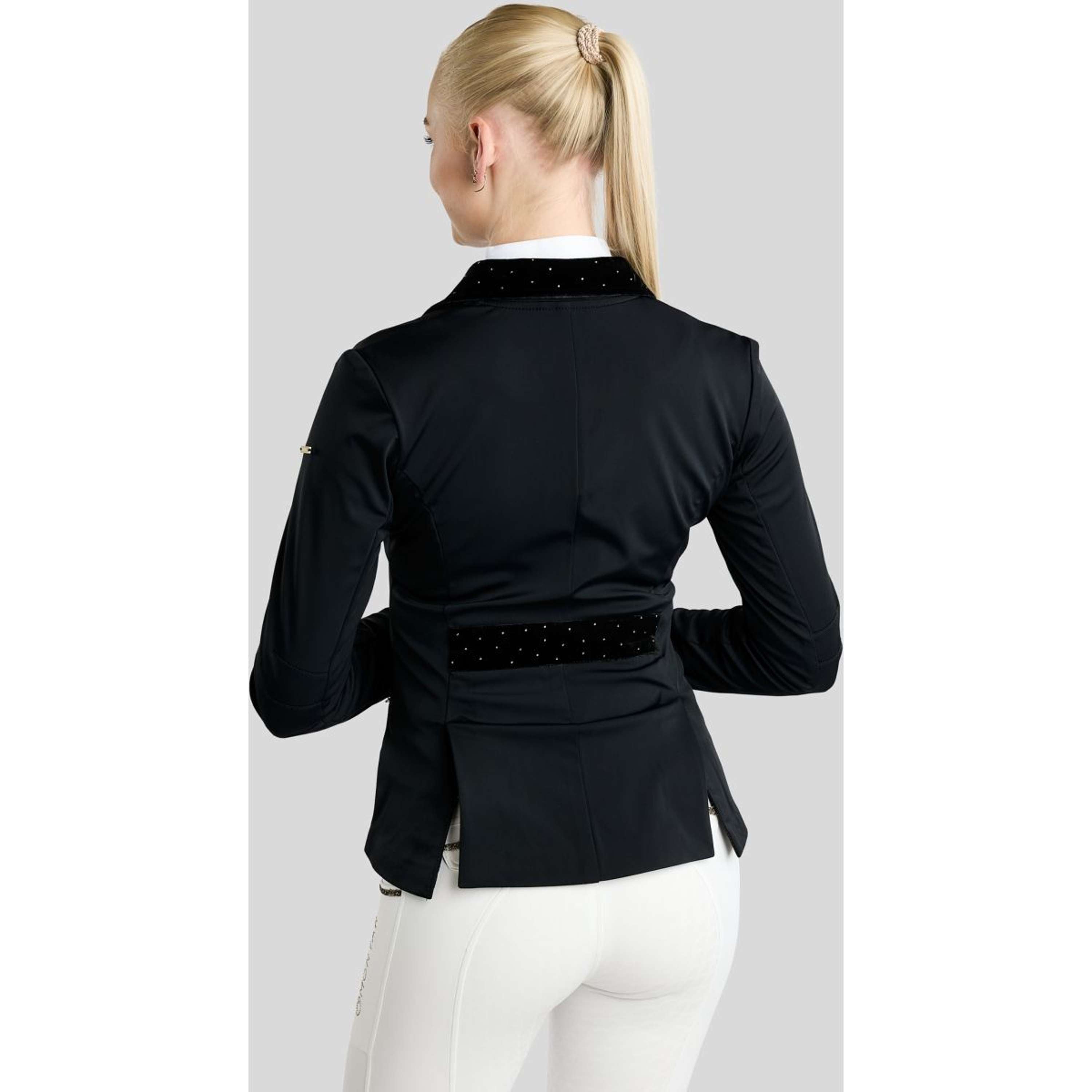 Montar Chaqueta de Competición MoValerie Velvet Details Golden Quartz Crystals Negro