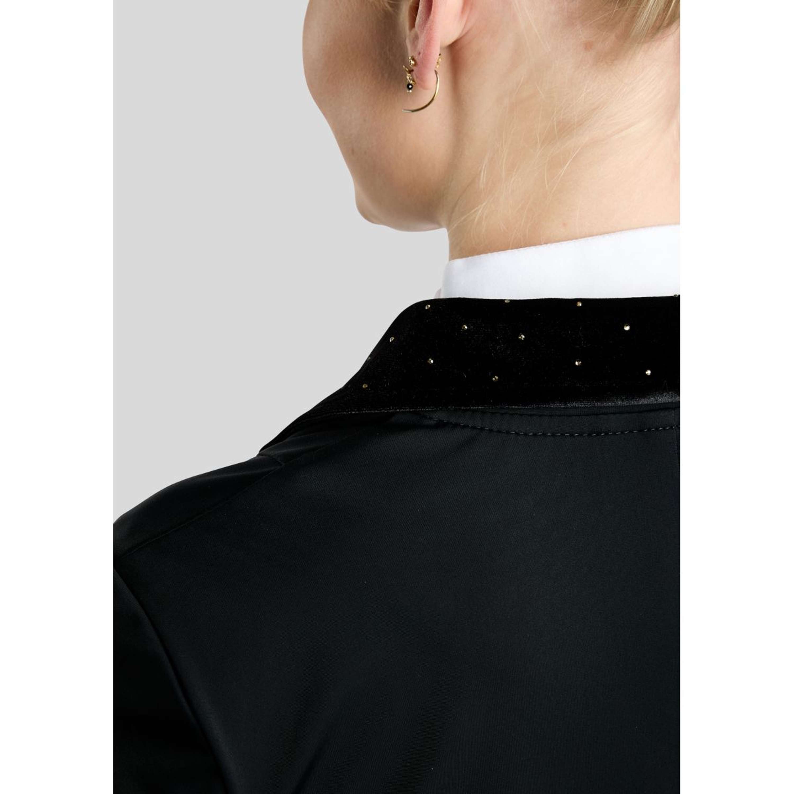 Montar Chaqueta de Competición MoValerie Velvet Details Golden Quartz Crystals Negro