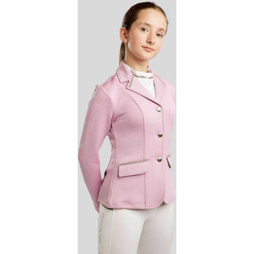 Montar Chaqueta de Competición MoPearl Pintucks Gun Metal Crystals Junior Candy Pink Montar Chaqueta de Competición MoPearl Pintucks Gun Metal Crystals Junior Candy Pink