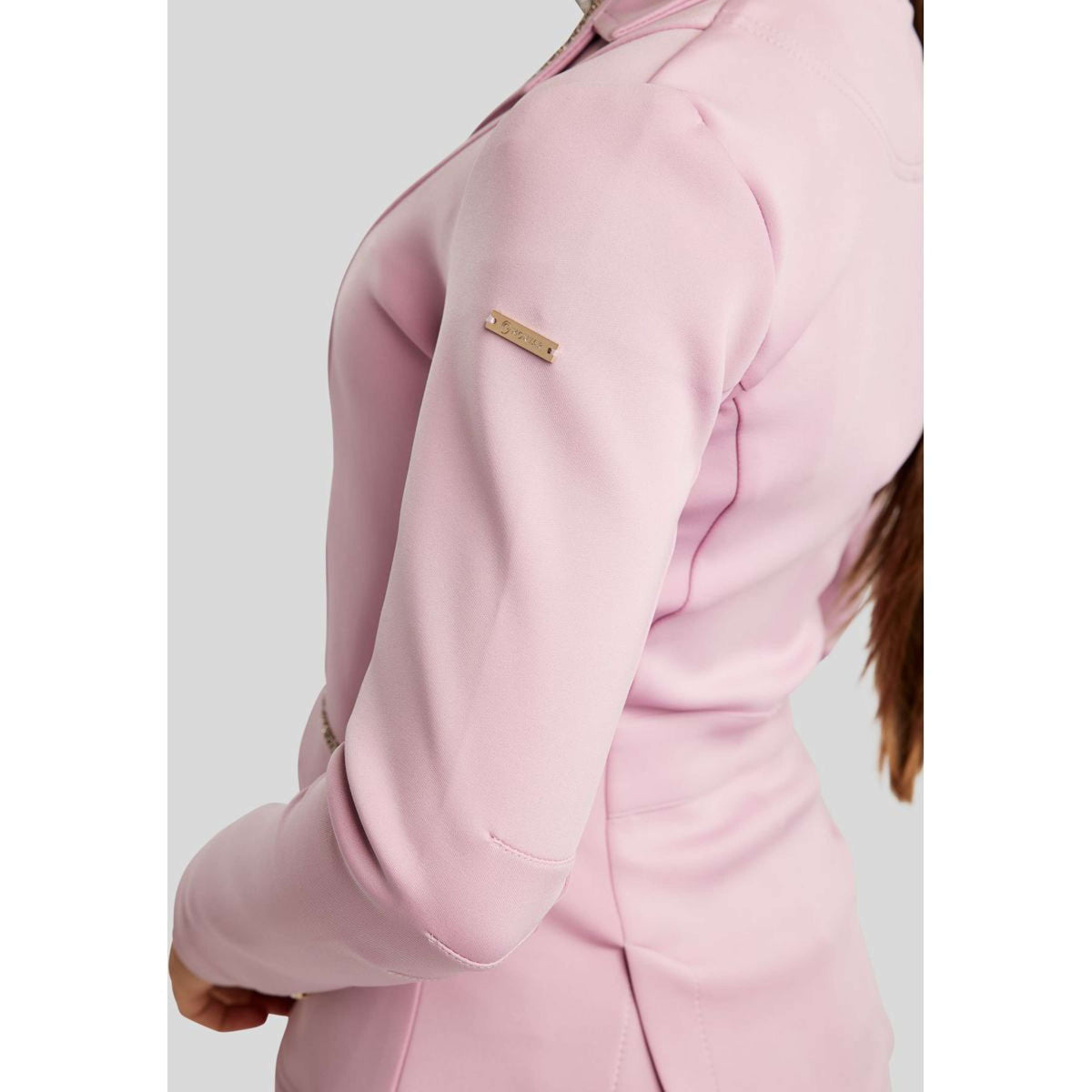 Montar Chaqueta de Competición MoPearl Pintucks Gun Metal Crystals Junior Candy Pink