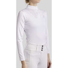Montar Camiseta de Competición MoRosie Pintucks Mangas Largas Blanco