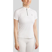 Montar Camiseta de Competición MoPearl Pintucks Gun Metal Crystals Blanco