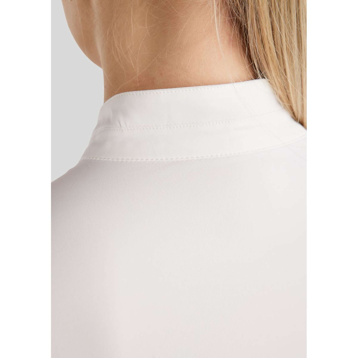 Montar Camiseta de Competición MoPearl Pintucks Gun Metal Crystals Blanco