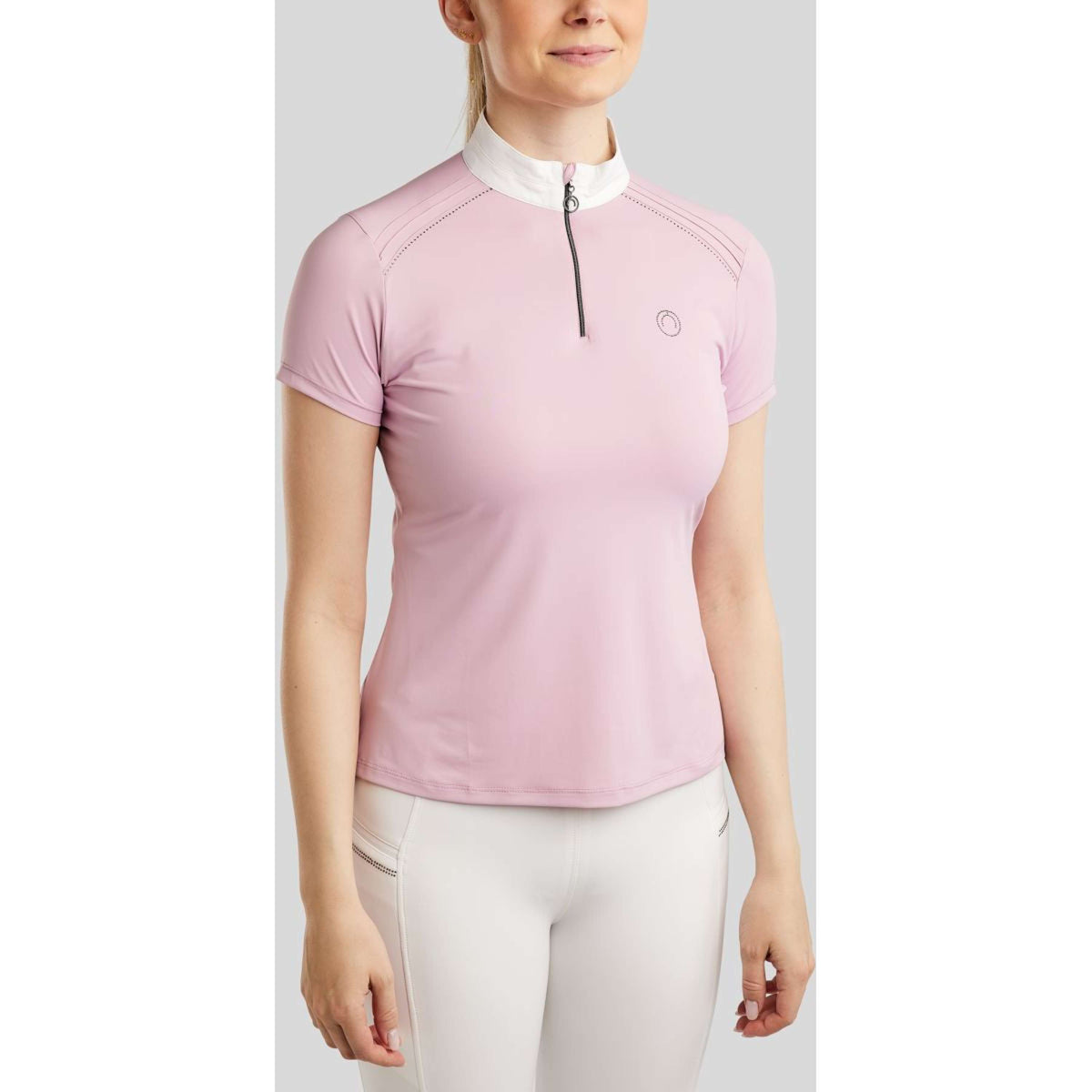 Montar Camiseta de Competición MoPearl Pintucks Gun Metal Crystals Candy Pink