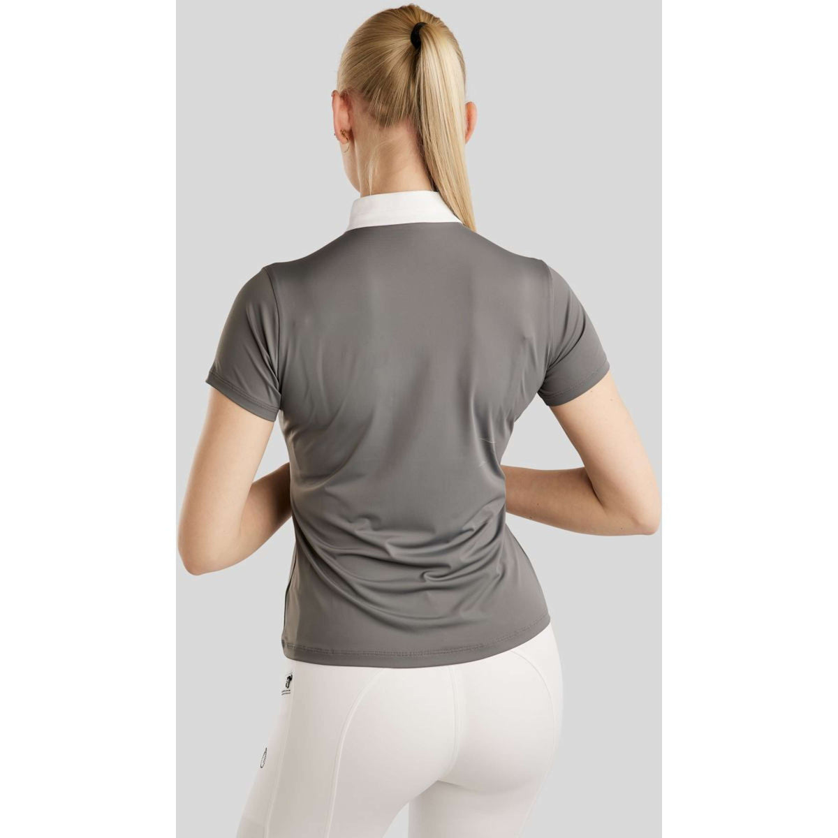Montar Camiseta de Competición MoPearl Pintucks Gun Metal Crystals Gris
